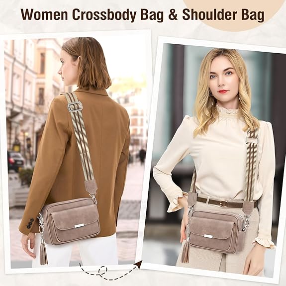 ac Bandoulière Femme, Sac à Main Femme Bandoulière En Cuir Pu Pochette Sac A Main Femme Avec Large Sangle Réglable et Amovible Pour Le Shopping, Le Travail et Les Voyages