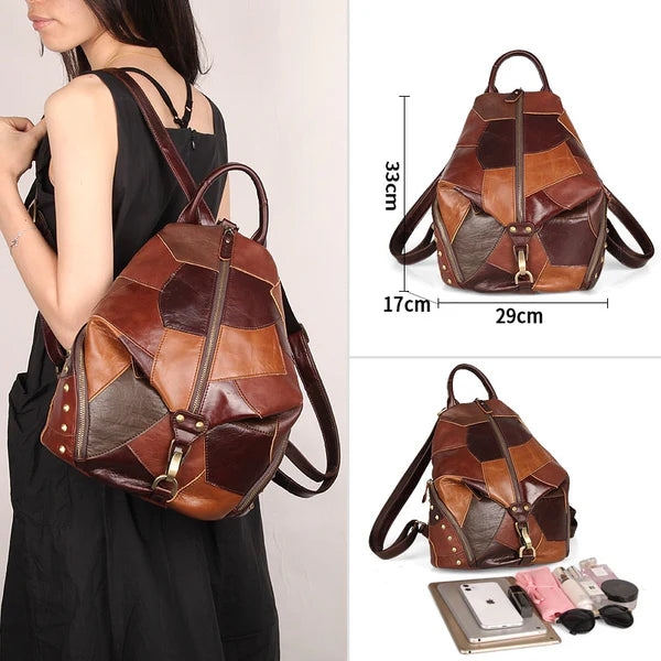 Italian women's leather backpack