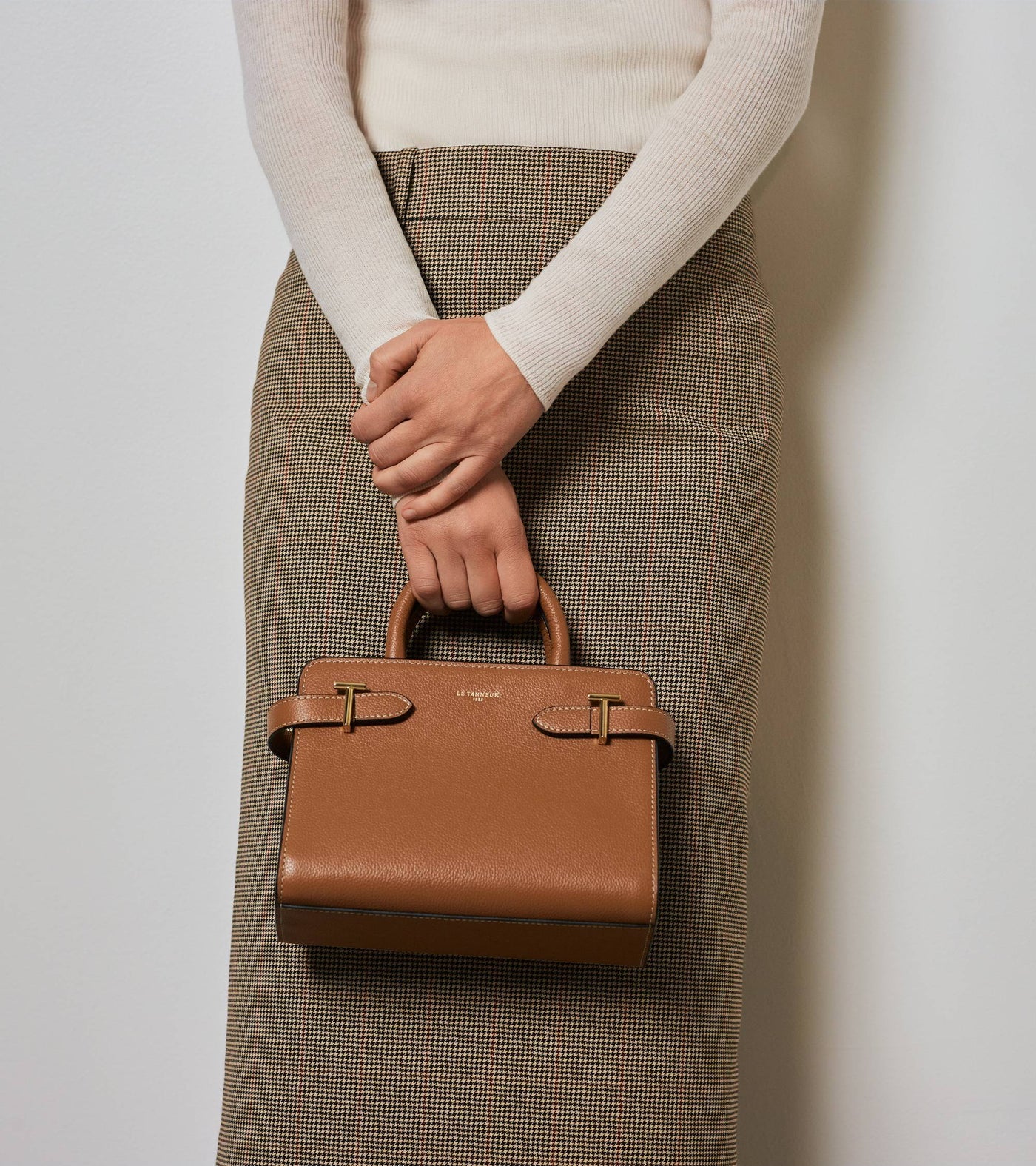 petit sac à main en cuir grainé