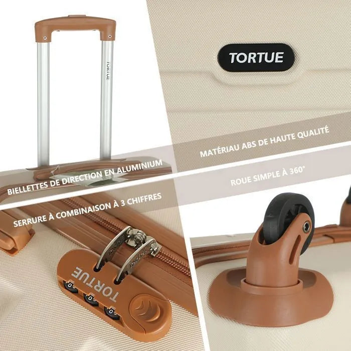 TORTUE Valises - Set de 4 Valises (3 Valises + 1 Vanity -28cm+55cm+60cm+71cm) - 4 roulettes